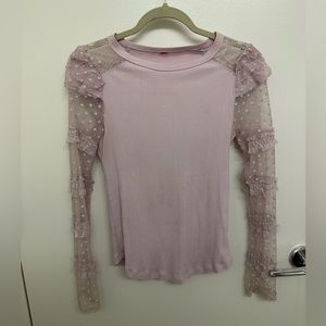 Free people lace sleeved top size S